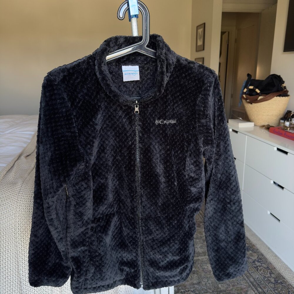 Columbia Kids Black Fleece Zip Up Jacket Size Large